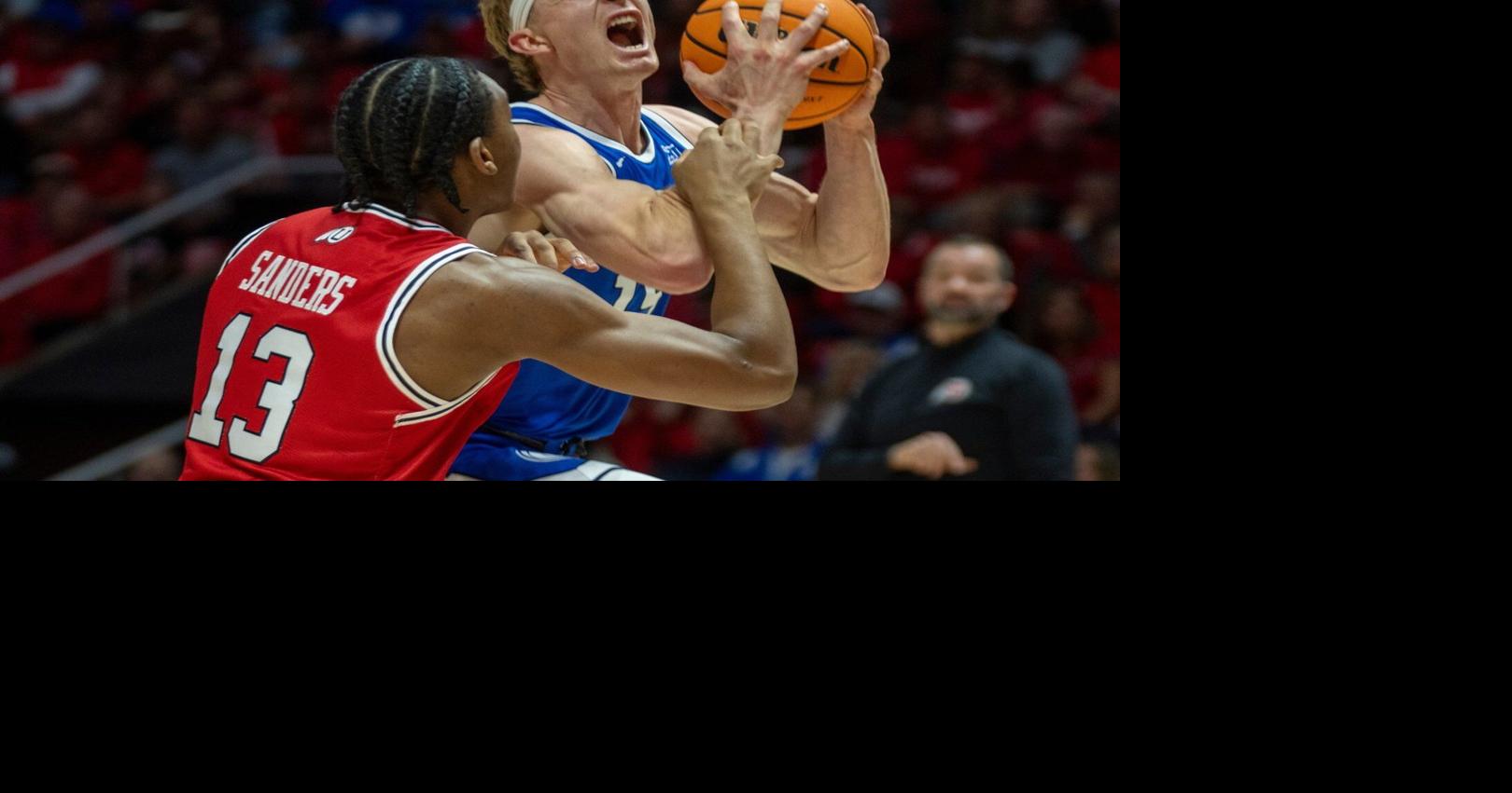 Saunders has 24 points and 14 rebounds to lead No. 9 BYU past rival Utah 89-84