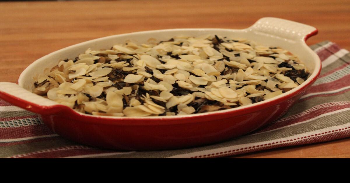 Wild rice and mushroom casserole Thanksgiving recipe