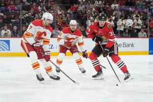 Connor Bedard scores 3 times as Blackhawks smother Flames 5-2