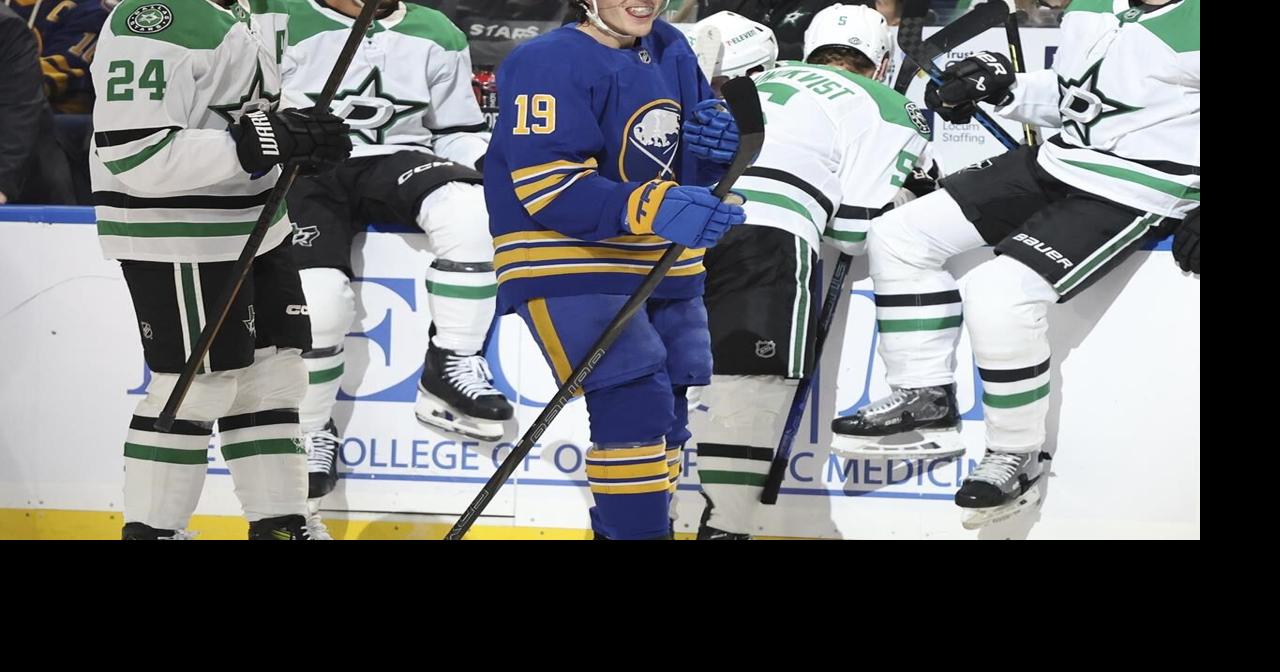 Krebs and McLeod score 83 seconds apart and Buffalo Sabres hang on in 4-2 win over the Dallas Stars