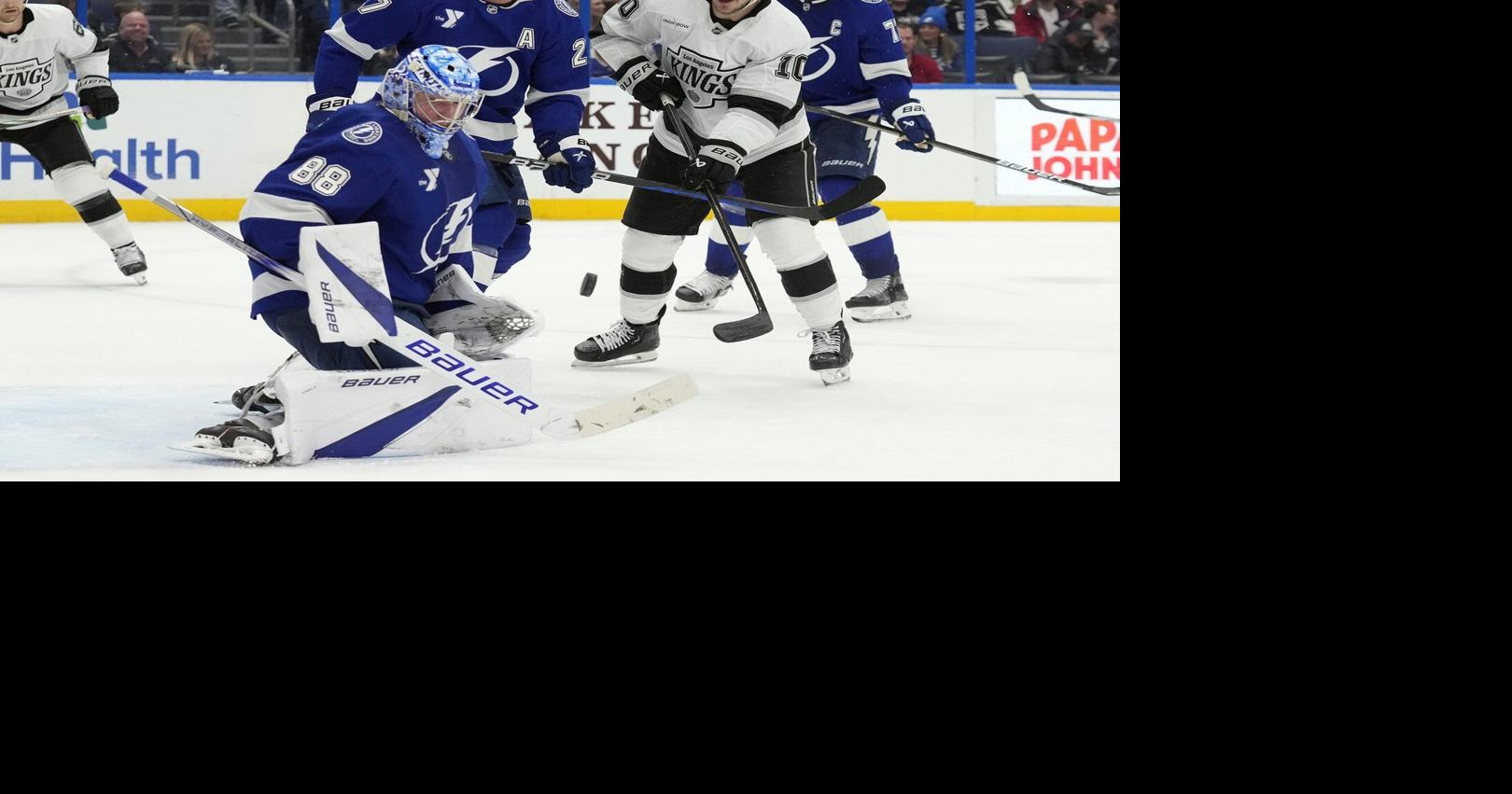 Vasilevskiy stops 28 shots, Hagel scores 2 goals and Tampa Bay blanks Los Angeles 3-0