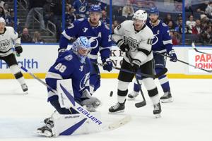 Vasilevskiy stops 28 shots, Hagel scores 2 goals and Tampa Bay blanks Los Angeles 3-0