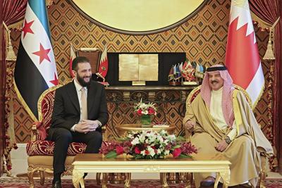 Syria's president visits Bahrain and discusses regional affairs with the king