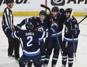 Connor's three-point effort leads Jets to 5-3 win over Blues, 3-2 series lead
