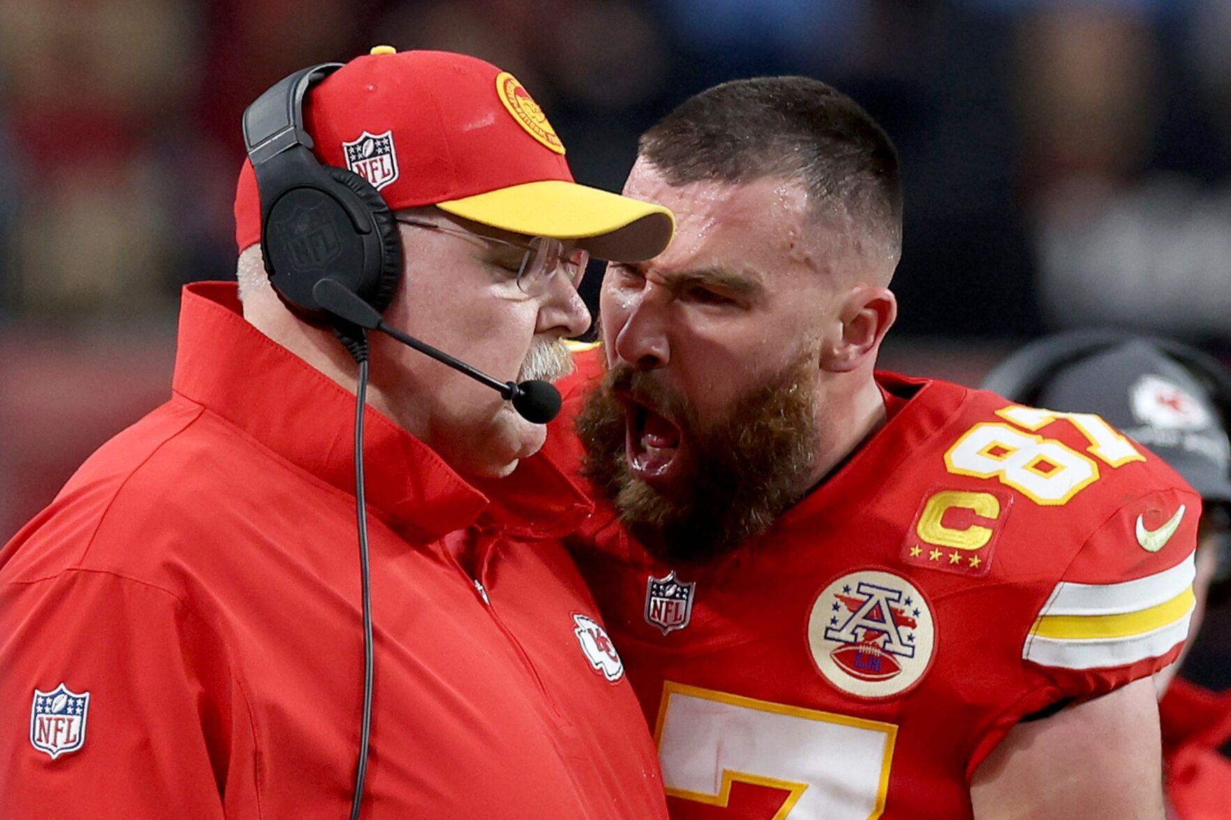 Travis Kelce says he shouldn't have bumped Chiefs coach Andy Reid during the Super Bowl