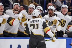 Golden Knights' William Karlsson injured in overtime loss to Ducks