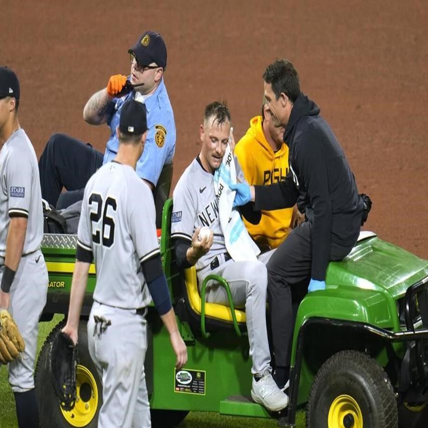 Yankees reliever Anthony Misiewicz struck in the face by a line drive  against Pirates