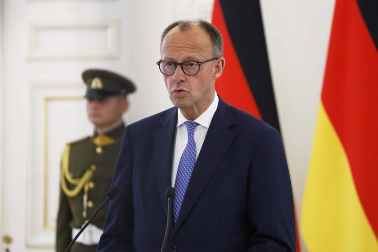 Germany's Merz inaugurates a historic new brigade in Lithuania and pushes for security spending