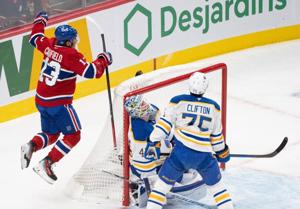 Canadiens edge Sabres 4-3 in OT for fifth straight win, move one point from playoffs