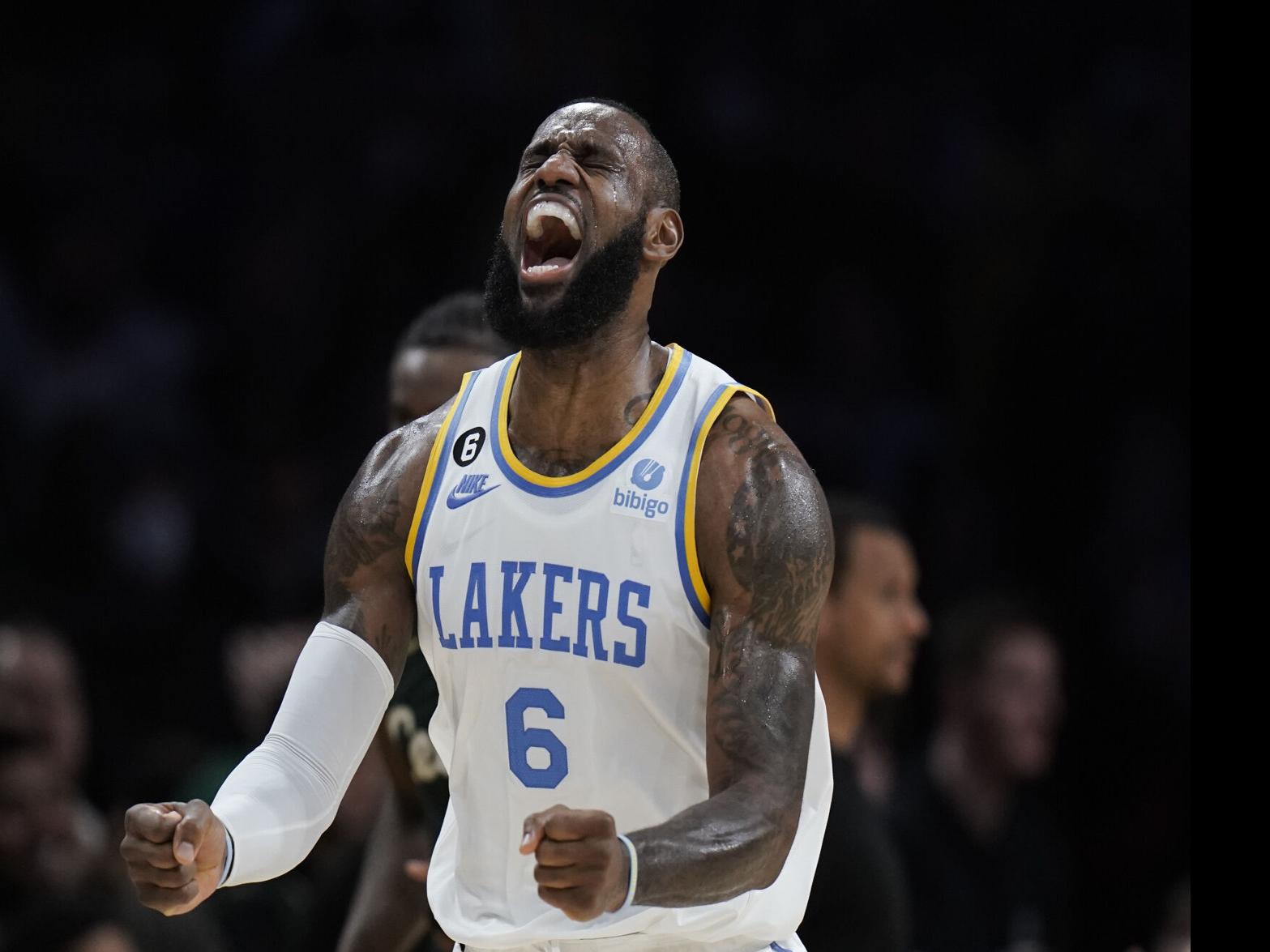 LeBron James breaks NBA combined points mark, but Lakers fall