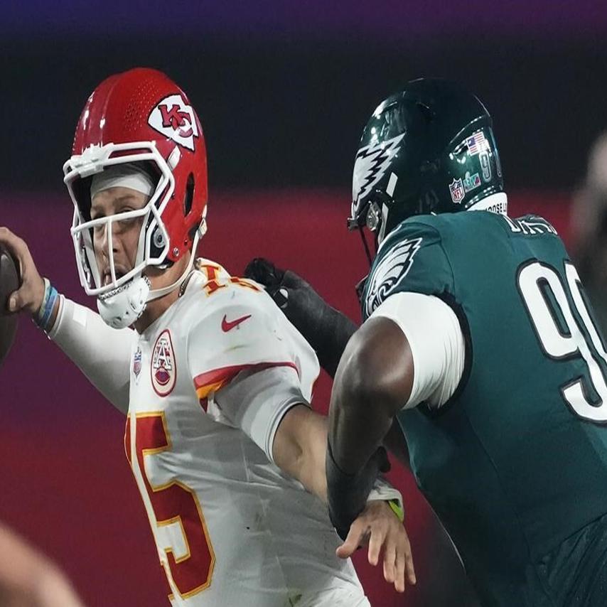 An Philadelphia Eagles fans cheers during the second half an NFL football  game between the Philadelphia Eagles and the Arizona Cardinals, Sunday, Oct.  9, 2022, in Glendale, Ariz. (AP Photo/Ross D. Franklin