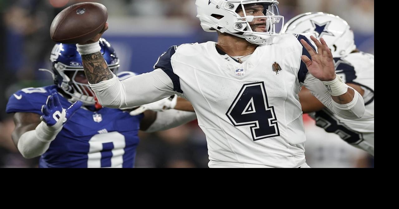 Dak Prescott throws 2 TD passes and Cowboys win 7th straight over Giants, 20-15