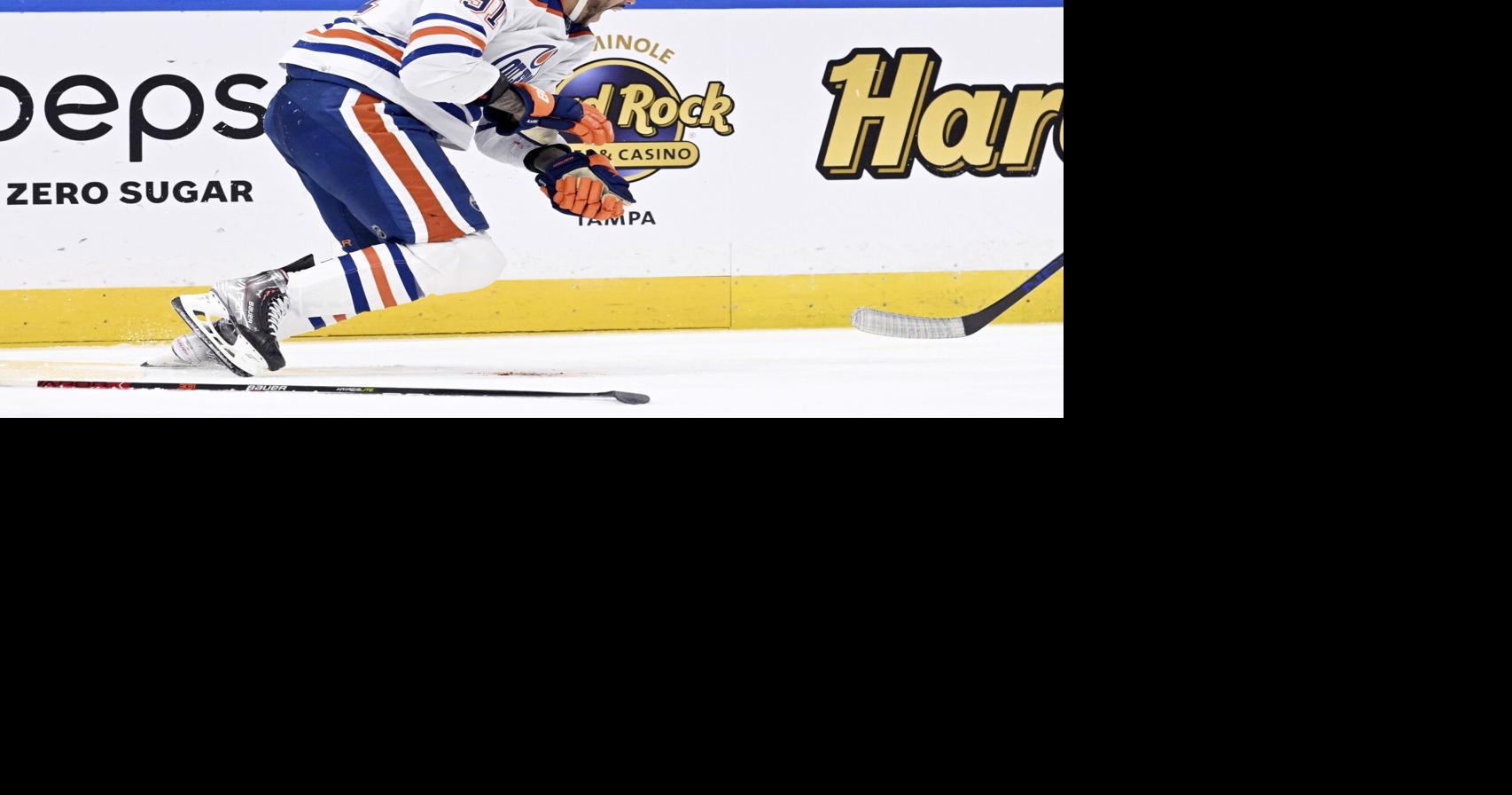 Oilers’ Kane cut on wrist by skate blade, taken to hospital