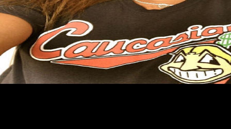 Caucasians' t-shirt satirizes Cleveland Indians' logo 