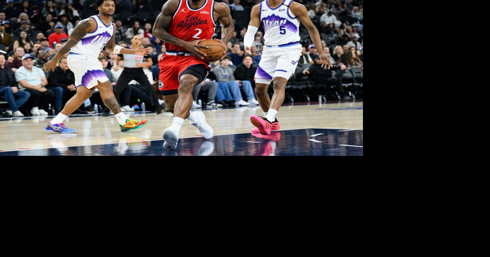 Kawhi Leonard’s 45 points with bloodied nose lead Clippers to 6th straight win, 118-101 over Jazz