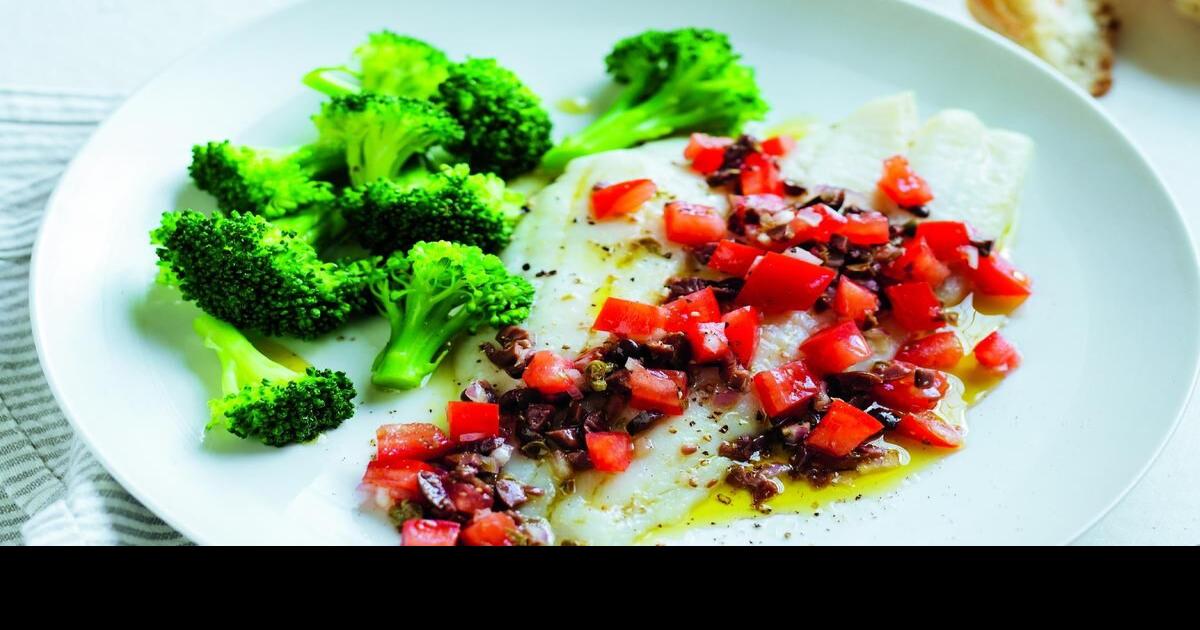 White Fish and Olive Sauce Vierge