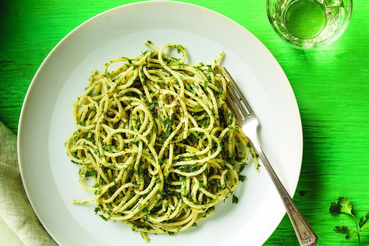 Loaded with herbs like parsley and basil this pasta dish is the