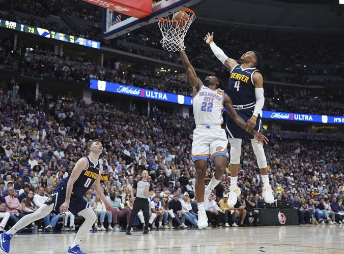 Shai Gilgeous-Alexander scores 25 points and leads Thunder past Denver 92-87 to tie series 2-2