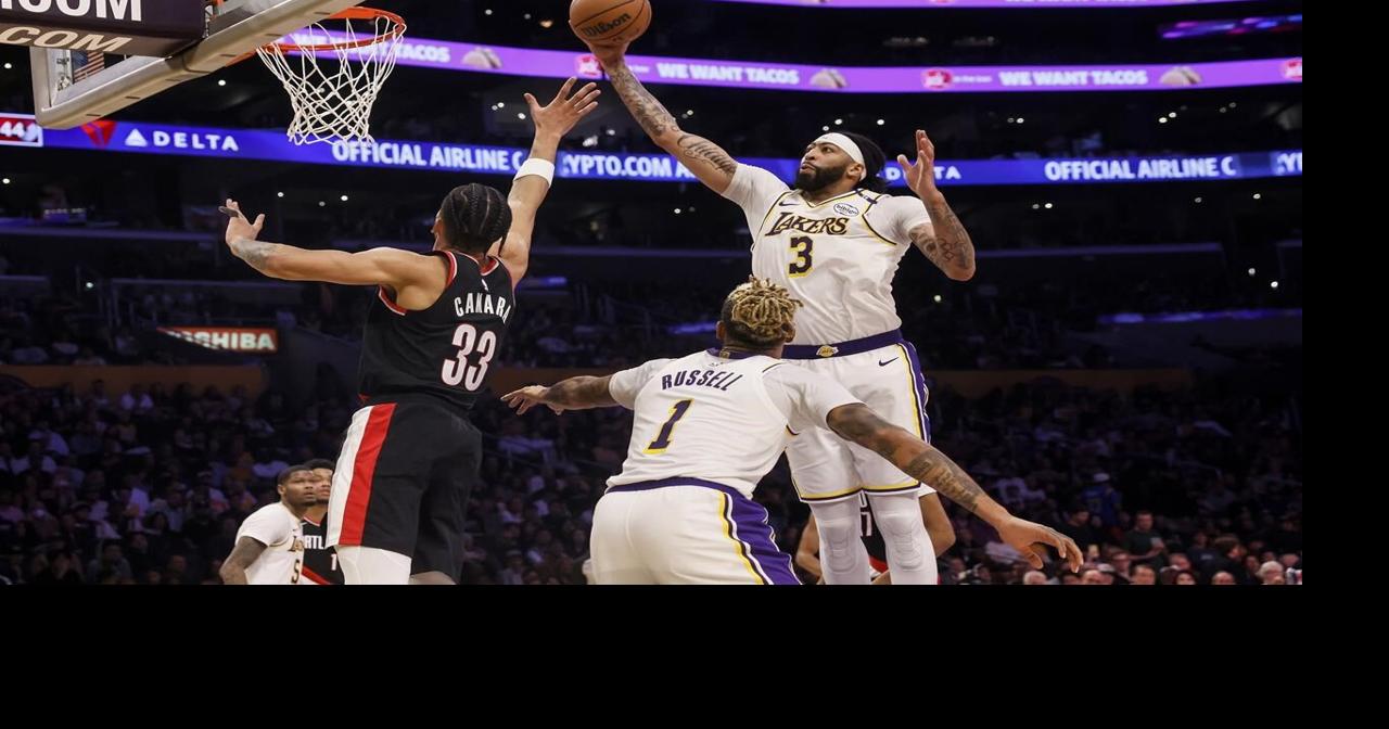 Without LeBron James, Lakers roll past Trail Blazers 107-98 to end 3-game skid