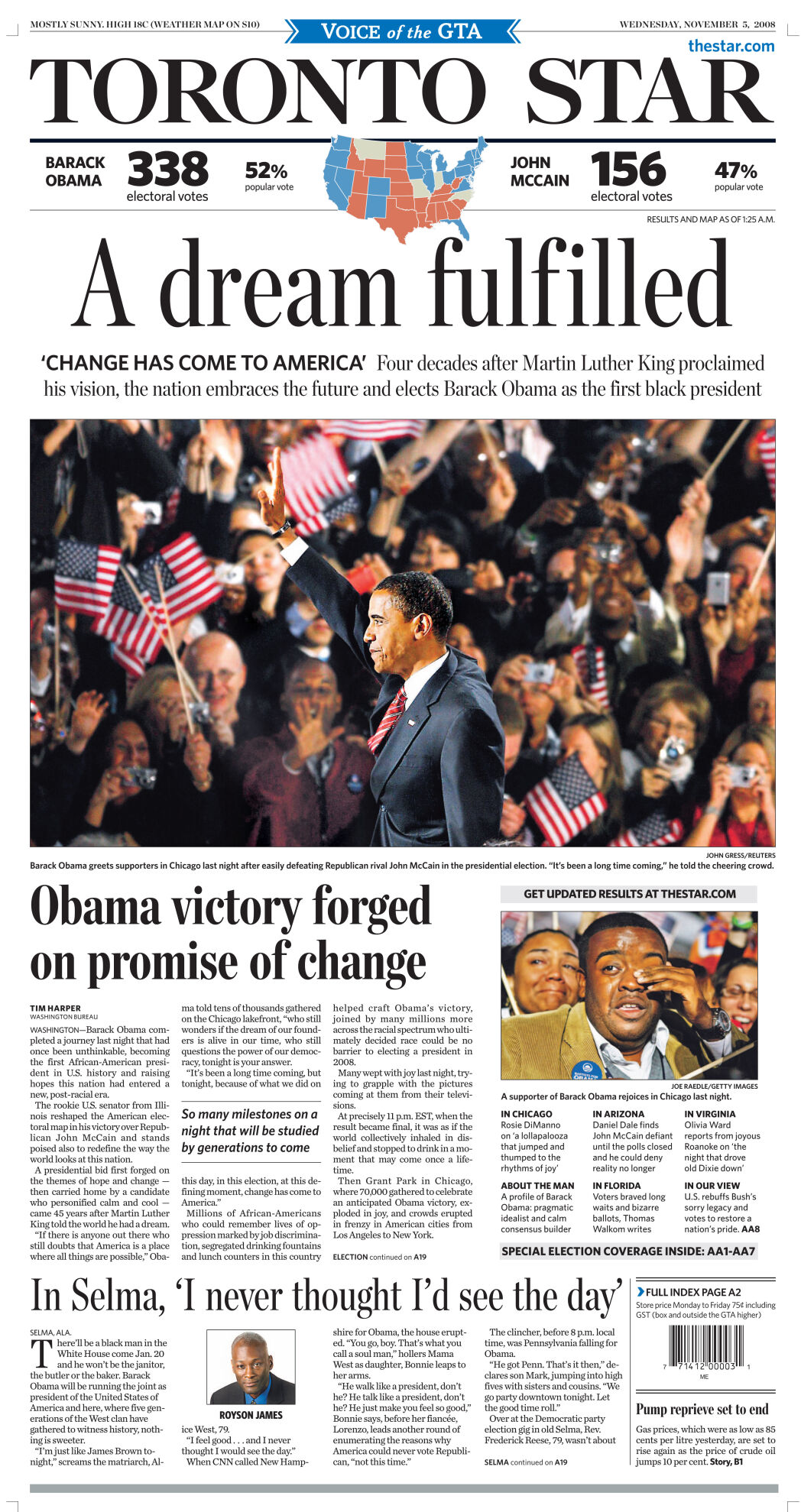 The Washington Post's front page from every presidential election