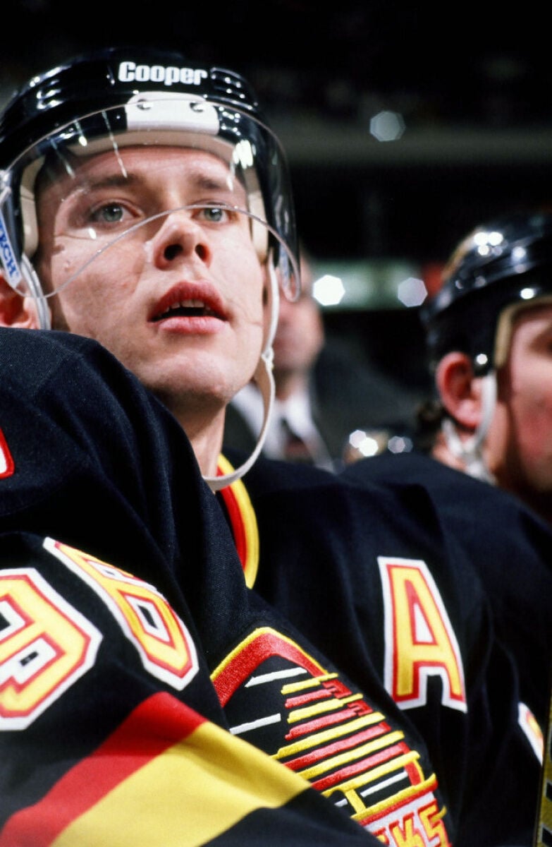 Picture of Pavel Bure at his first practice as a Canuck at