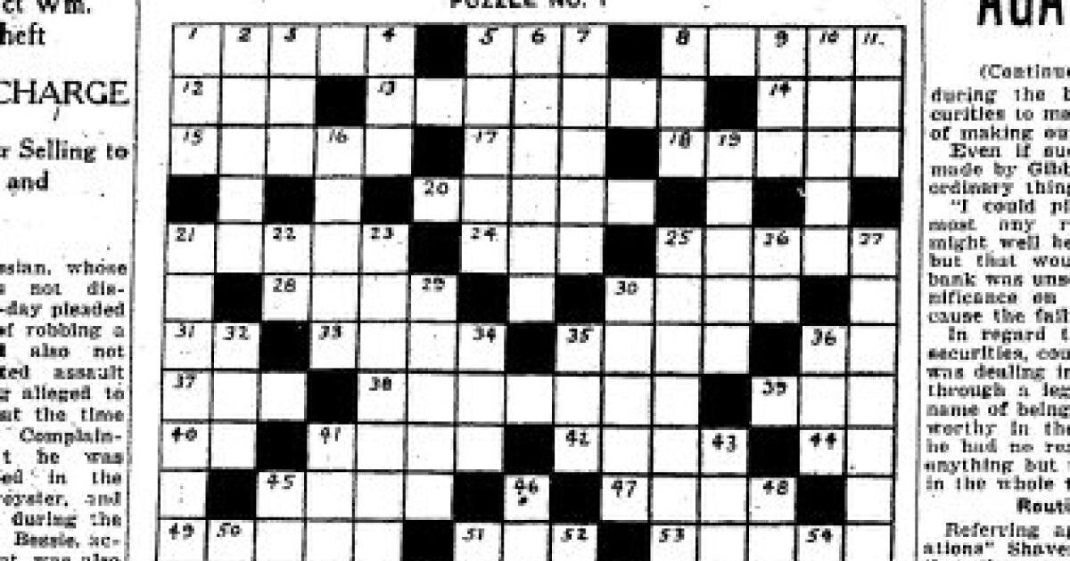 Can you solve the Star’s first ever crossword puzzle from 1924?