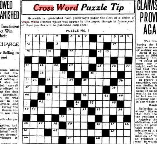 Can you solve the Star s first ever crossword puzzle from 1924?