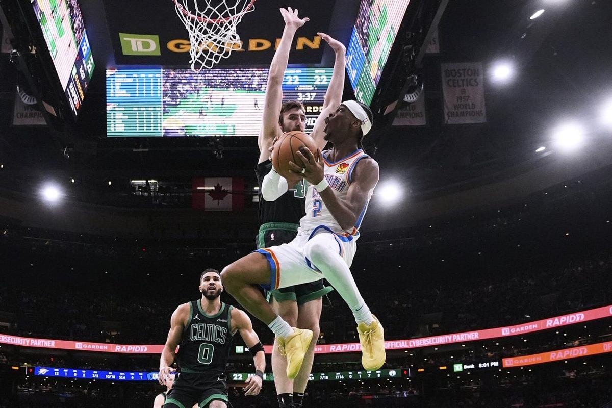 West-best Thunder come to home of NBA champs and beat Celtics to clinch  playoff berth