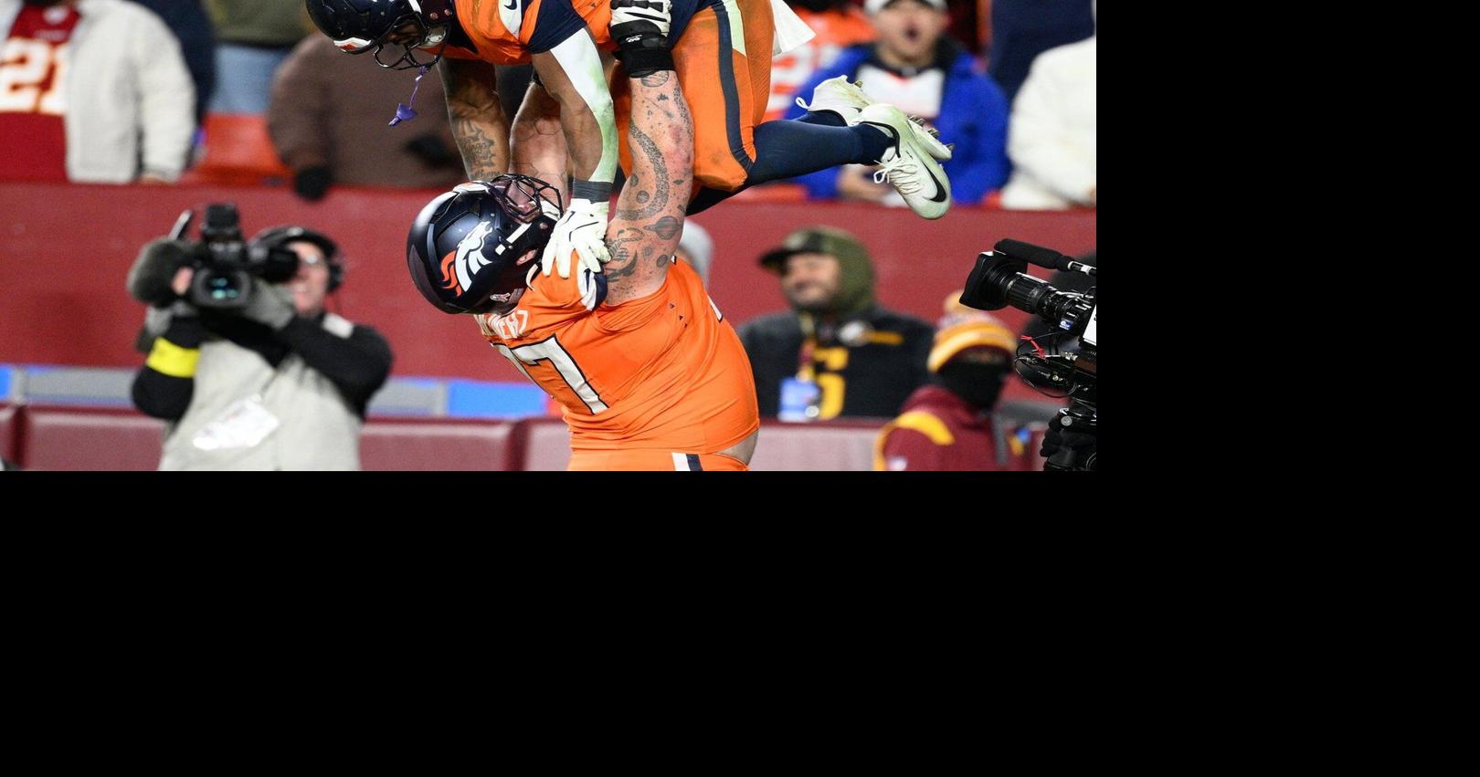 Nik Bonitto bats away 2-point try in OT and Broncos escape with 27-26 win over Commanders