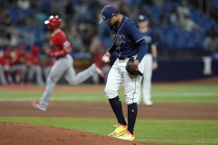 Basabe Rays Basabe hits 2-run double in 4-run 8th as the Rays beat the Angels 6-2