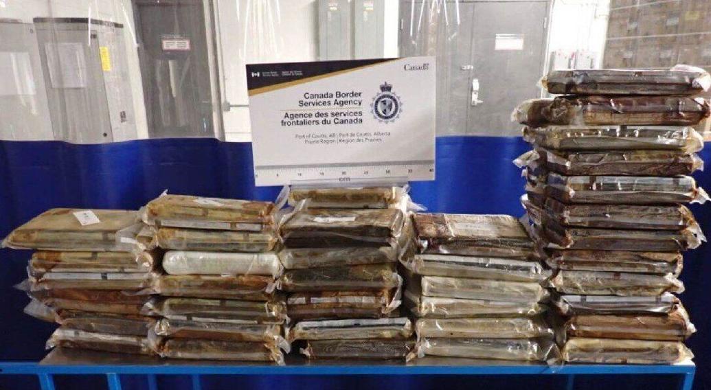 Over 85 kg of suspected cocaine seized at Coutts border crossing