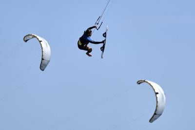 Wind riders: kiteboarders flock to Greek coast as August gales churn sea