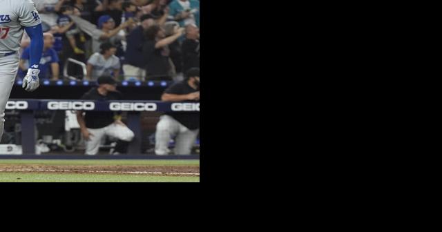 Ohtani has 3 homers, 10 RBIs and becomes first 50-50 player as Dodgers rout Marlins, clinch playoffs