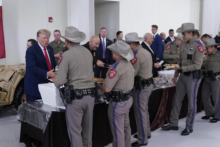 Trump picks up the endorsement of Texas Gov. Greg Abbott during a visit ...