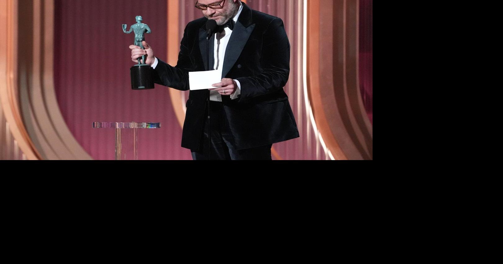 Seth Rogen pays tribute to Catherine O'Hara at Actor Awards, accepting trophy on her behalf