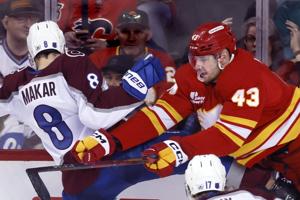 Makar enjoys three-point game against Flames in return to Avalanche lineup