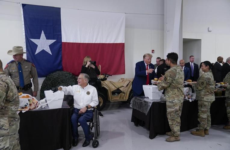 Trump picks up the endorsement of Texas Gov. Greg Abbott during a visit ...