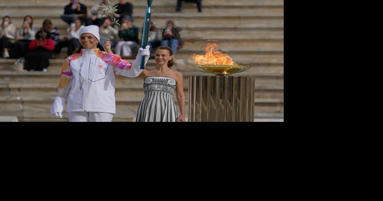 Olympic flame for Milan Cortina Winter Games arrives in Italy following handover in Greece
