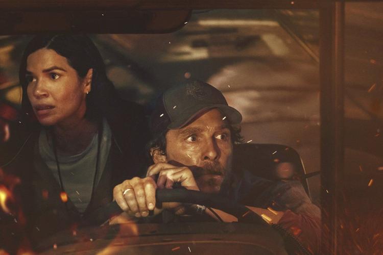 Movie Review: Matthew McConaughey steers a white-knuckle wildfire drama in ‘The Lost Bus’