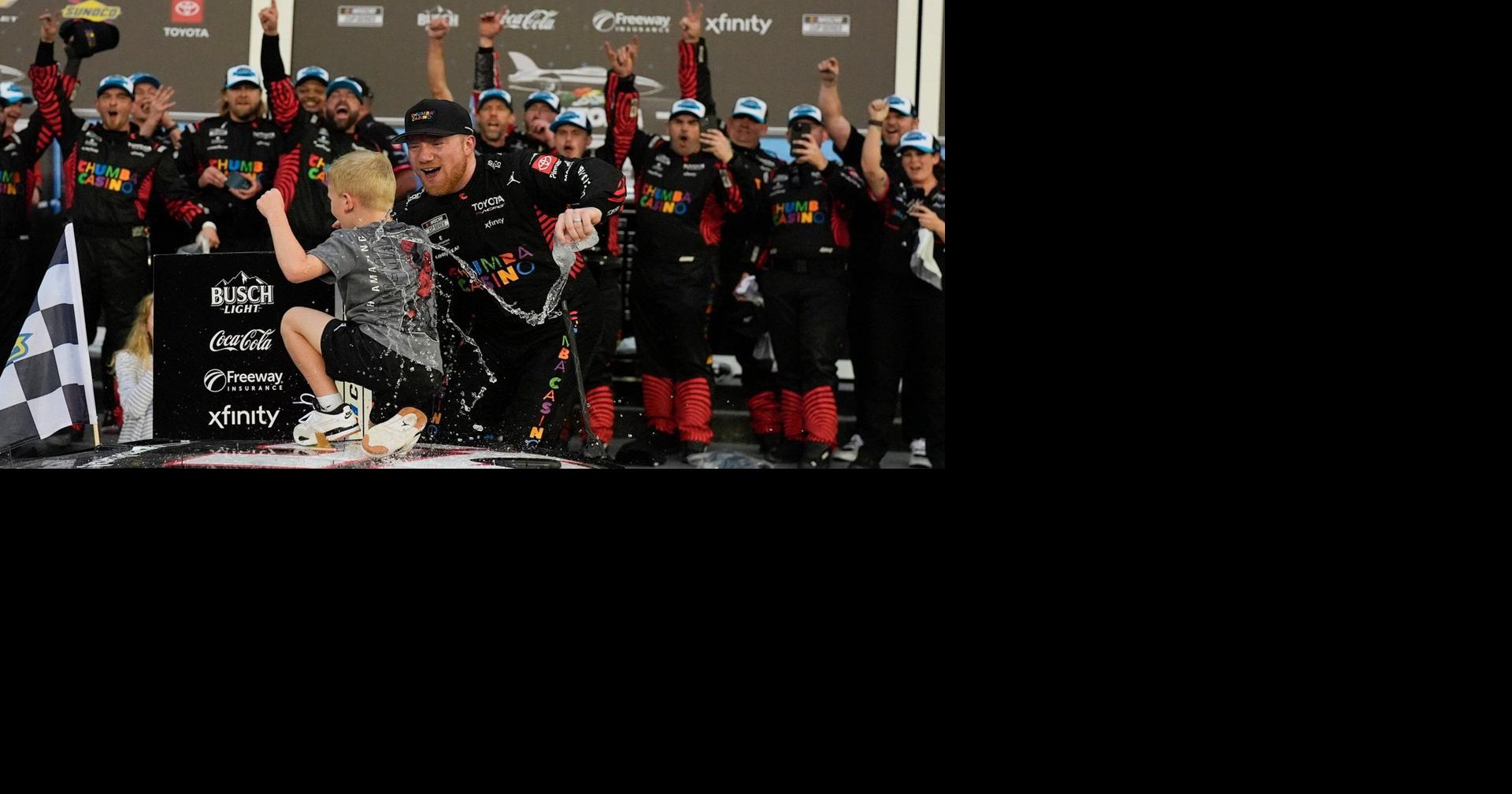 Tyler Reddick enjoy spoils of Daytona 500 win with family, infant son who battled a tumor in chest