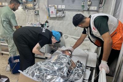 An American nurse in Gaza City films a hospital's collapse as Israeli forces surround it