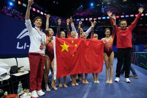 China slips by the U.S. to earn gold in the women's team final at the world gymnastics championships
