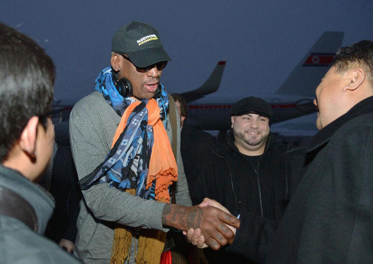 Rodman, ex-NBA players arrive in North Korea for basketball game