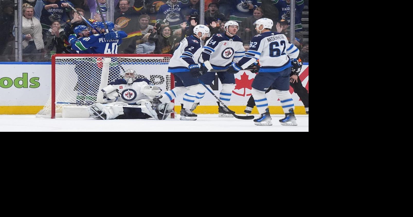 Boeser scores two, Vancouver Canucks pull off 6-2 upset of NHL-leading Winnipeg Jets