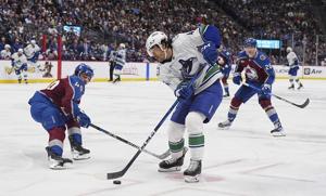 Sherwood and Joshua help Canucks win 4-1 in Avalanche's last regular-season home game