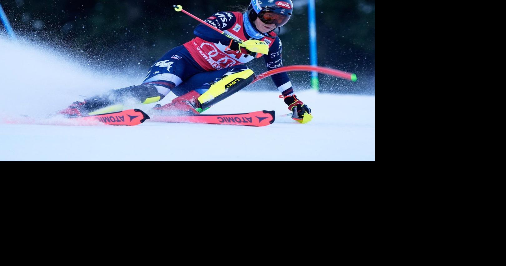 Shiffrin’s winning streak in danger as Swiss skier Rast leads World Cup slalom after 1st run