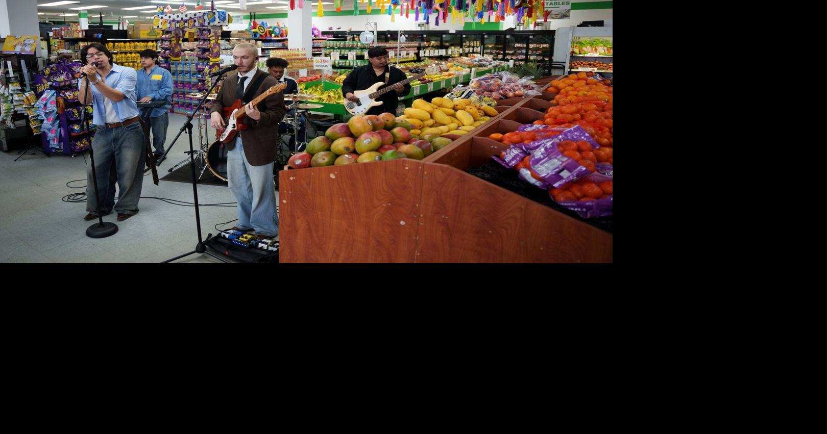 A Latino grocery store in Delaware turns its produce aisle into a music stage