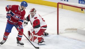 Caufield scores 44th, Dobes makes 41 saves to lead Canadiens past Hurricanes 5-2