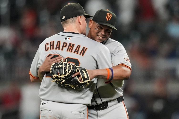 Rafael Devers starts at first base and helps Giants beat Braves 9-0 to snap 6-game skid