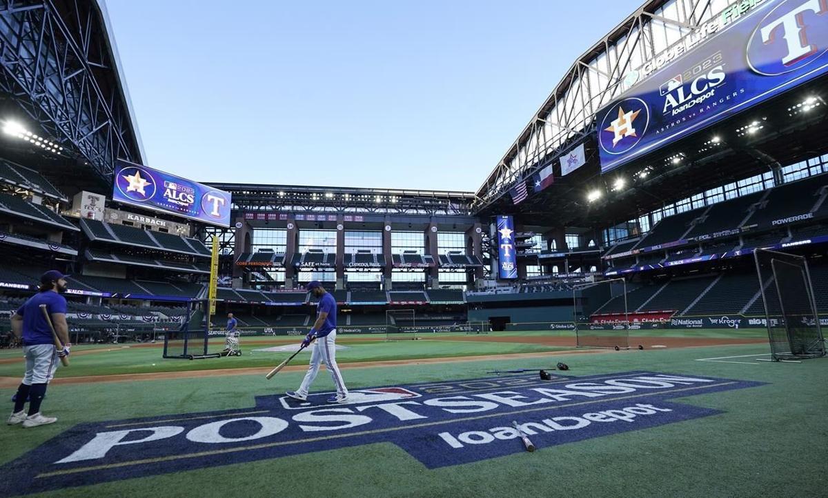 Texas Rangers play MLB home opener in front of packed stadium.